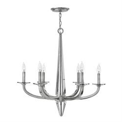 Polished Nickel Multi-Arm Crystal 6 Light QN-ASCHER6