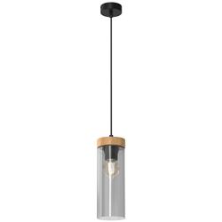 Elica Oak Wood And Black Single Pendant MLP8664