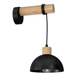 Erik Black And Natural Wood Wall Light MLP7224