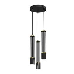 Estilo Black And Gold (Colour) Three Light Ceiling Pendant MLP8411