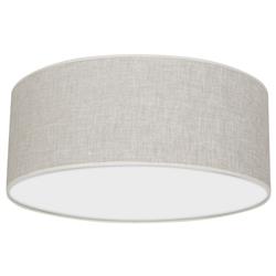 Lino Round Small Natural Linen Flush Light MLP7498