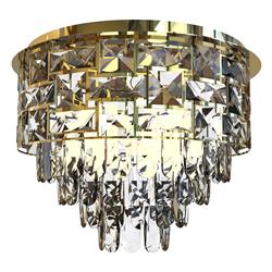 Luxuria Gold (Colour) and Crystal Flush Light Fitting ML8884