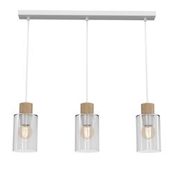 Madera White And Wood Three Light Ceiling Pendant MLP8555