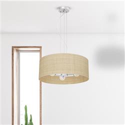 Marshall White And Rattan 3-Light Pendant MLP7490