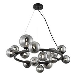 Mila Black Fourteen Light Circular Bar Ceiling Pendant ML0334