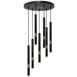 Monza 7-Light Black And Gold Ceiling Pendant MLP6385