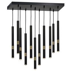 Monza Black And Gold 11-Light Ceiling Pendant MLP6386