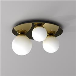 Plato Gold Finish 3-Light Semi-Flush Fitting MLP7966