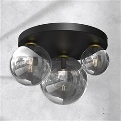 Reflex 3-Light Black And Gold Ceiling Fitting MLP8417