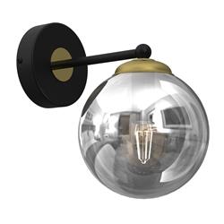 Reflex Black And Gold Single Wall Light MLP8412