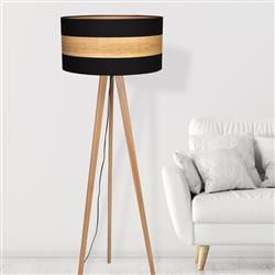 Terra Black And Natural Wood Floor Lamp MLP6293