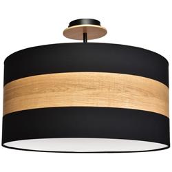 Terra Black And Natural Wood Semi-Flush Fitting MLP6291