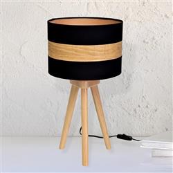 Terra Black And Natural Wood Table Lamp MLP6292