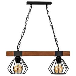 Ulf Dark Wood And Matt Black Double Pendant MLP6192