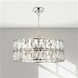 Midra 5-Light Polished Chrome Crystal Pendant LS0805CH