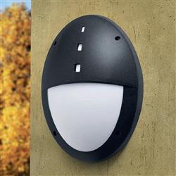 Danzi Eyelid Oval IP66 Black Outdoor Wall Light DANZIVEBL/E27