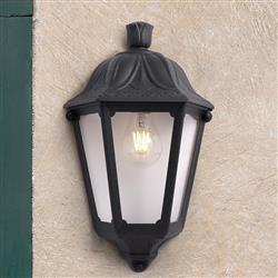 Daria IP55 Black Resin Half Lantern Wall Light DARIA