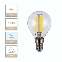 Dimmable 4W E14 4000K Golf Ball LED Bulb LSBDGB4SES/CW