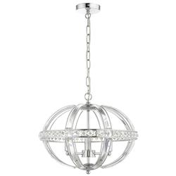 Adella 3-Light Chrome and Crystal Pendant LS1003CH