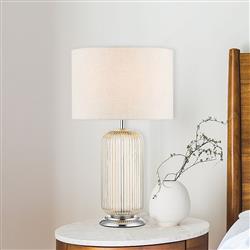 Estus Amber Ribbed Glass Table Lamp LS3201CHTL