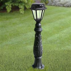 Rosetta Black Solar IP55 PIR LED Post Light IAFET/ROSETTA