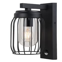 Skalitz PIR Black IP44 Sensor Wall Light LS41201WLBL-PIR