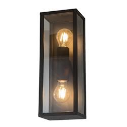 Vasu Double IP44 Black Wall Light LS39802WLBL