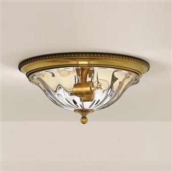 Cambridge Burnished Brass Flush Ceiling Light HK-CAMBRIDGE-F-A