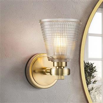 Gunnislake IP44 Brushed Brass Bathroom Wall Light BATH-GUNNIS1-BB