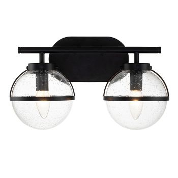 Hollis IP44 Bathroom Double Wall Lights Clear Glass