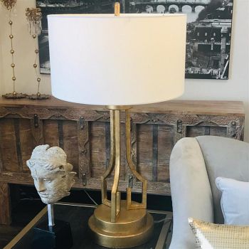 Lemuria Distressed Gold And Ivory Shade Table Lamp GN-LEMURIA-TL