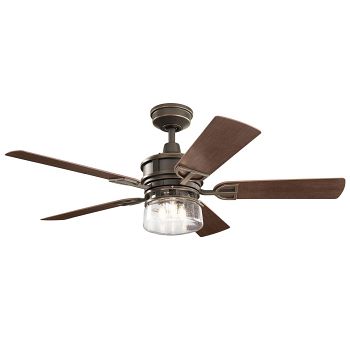 Lyndon Patio IP23 Olde Bronze Outdoor or Indoor Ceiling Fan KLF-LYNDON-52-OZ