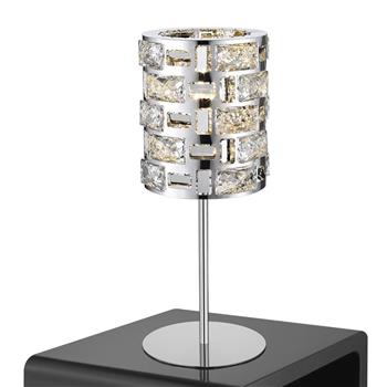 Lola Crystal Cut Out Cylinder Table Lamp