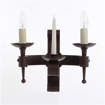 Refectory Double Aged Rustic Iron Finish Wall Light SMRR00002C/A