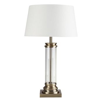 Column LED Clear Glass Shaped Table Lamp 