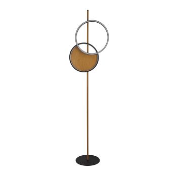 Curio LED Black And Wood Floor Lamp 36302-1BK