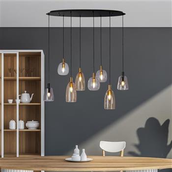 Divine Multi-Coloured 8 Light Cluster Pendant 36463-8BK