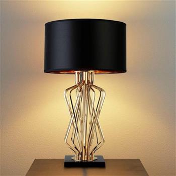 Ethan Gold Coloured Table Lamp With Black Shade 4110GO