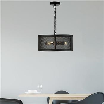 Fishnet Black Finished Triple Pendant Light 12483-3BK