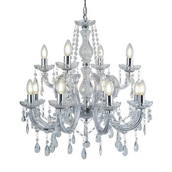 Marie Therese 12 Light Chrome And Clear Crystal Chandelier 399-12