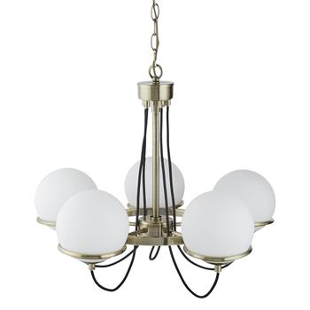 Sphere Antique Brass Five Arm Ceiling Pendant 7095-5AB