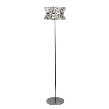 Uptown Polished Chrome And Clear Crystal 3 Light Floor Lamp 59411-3CC
