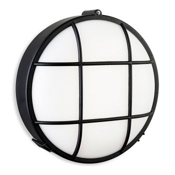 Lewis IP44 Outdoor LED Black And White Circular Wall Light 3846bk