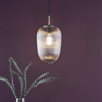 Abrielle Single Ribbed Glass Ceiling Pendant