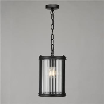 Bianka Small Clear Ribbed Glass Single Pendant