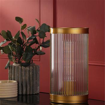 Bianka Natural Bronze And Clear Ribbed Glass Table Lamp BIA4263