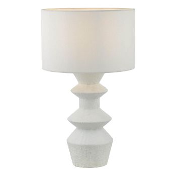 Bidelia Matt White Textured Table Lamp And Off White Drum Shade BID422