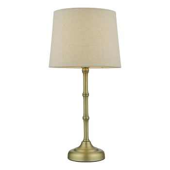 Cane Antique Brass Touch Table Lamp & Shade CAN4275