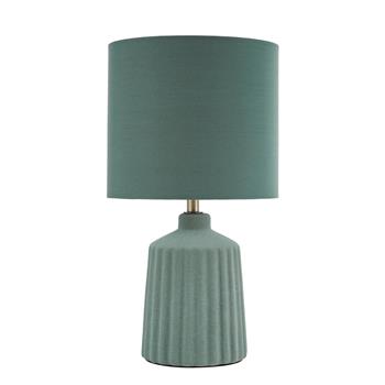 Chloris Green Shade And Small Ribbed Table Lamp CHL4124