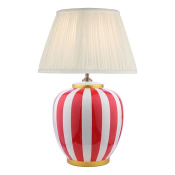 Circus Striped Table Lamp And Ivory Pleated Shade